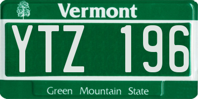 VT license plate YTZ196