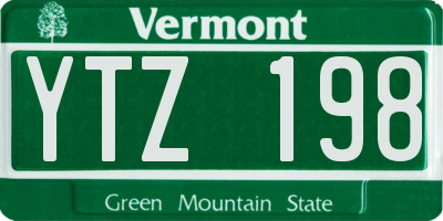 VT license plate YTZ198