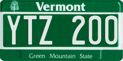 VT license plate YTZ200
