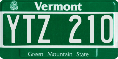 VT license plate YTZ210