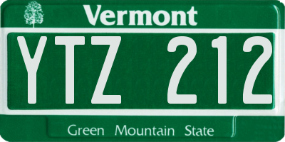 VT license plate YTZ212