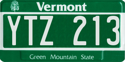 VT license plate YTZ213