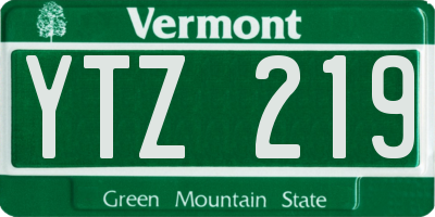 VT license plate YTZ219
