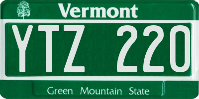 VT license plate YTZ220