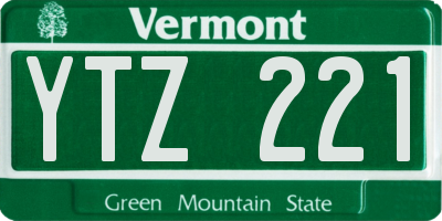 VT license plate YTZ221