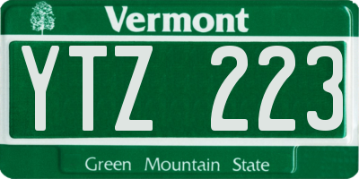 VT license plate YTZ223