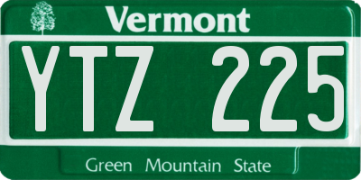 VT license plate YTZ225