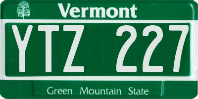 VT license plate YTZ227