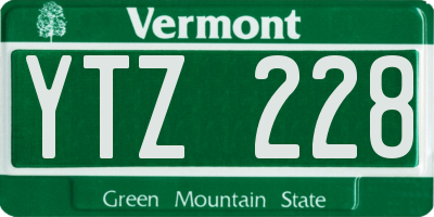 VT license plate YTZ228
