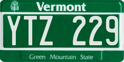 VT license plate YTZ229