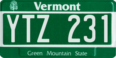 VT license plate YTZ231