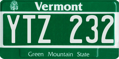 VT license plate YTZ232