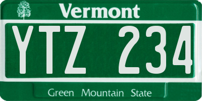 VT license plate YTZ234