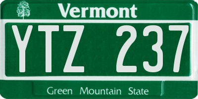 VT license plate YTZ237