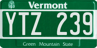 VT license plate YTZ239