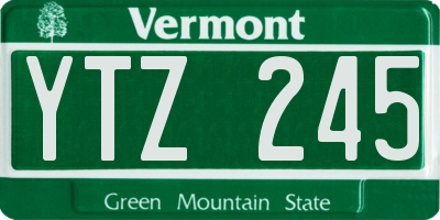 VT license plate YTZ245