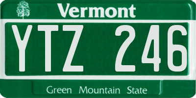VT license plate YTZ246