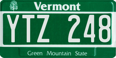 VT license plate YTZ248