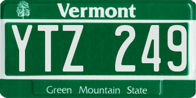VT license plate YTZ249