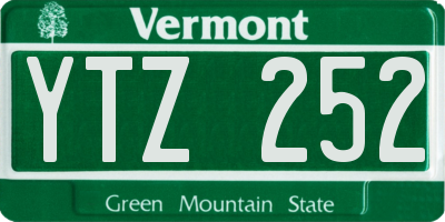 VT license plate YTZ252