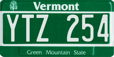 VT license plate YTZ254
