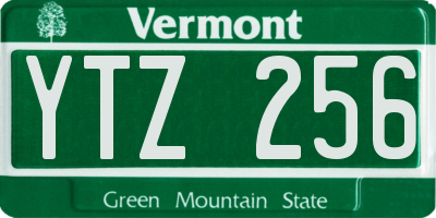 VT license plate YTZ256