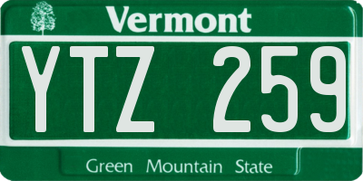 VT license plate YTZ259