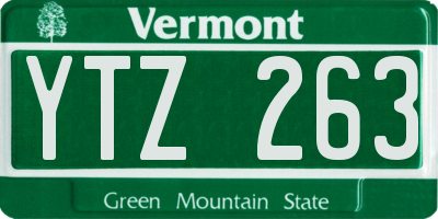 VT license plate YTZ263