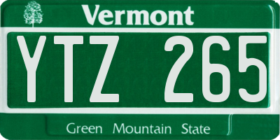 VT license plate YTZ265