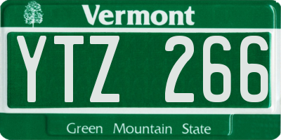 VT license plate YTZ266