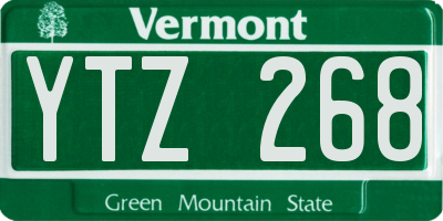 VT license plate YTZ268