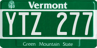 VT license plate YTZ277