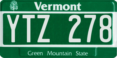VT license plate YTZ278