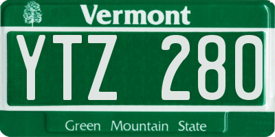 VT license plate YTZ280