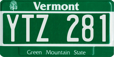 VT license plate YTZ281