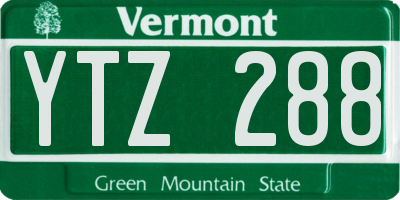 VT license plate YTZ288