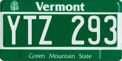 VT license plate YTZ293