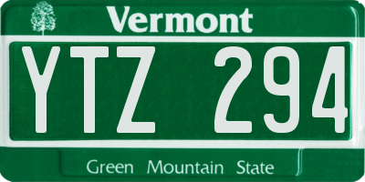 VT license plate YTZ294