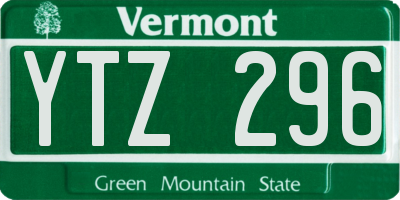 VT license plate YTZ296