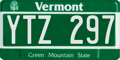 VT license plate YTZ297