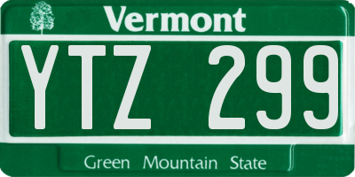 VT license plate YTZ299