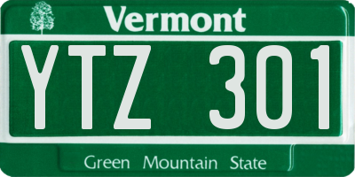 VT license plate YTZ301