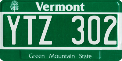 VT license plate YTZ302