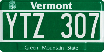 VT license plate YTZ307