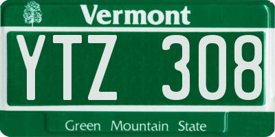 VT license plate YTZ308