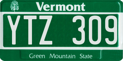 VT license plate YTZ309