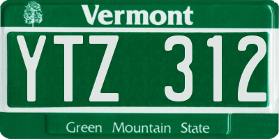 VT license plate YTZ312