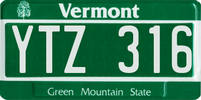 VT license plate YTZ316