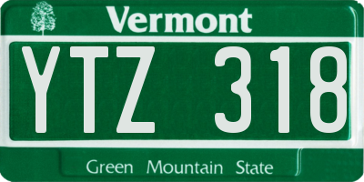 VT license plate YTZ318