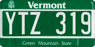 VT license plate YTZ319